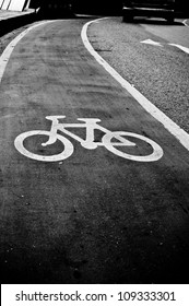 Monochrome Bicycle Road Sign