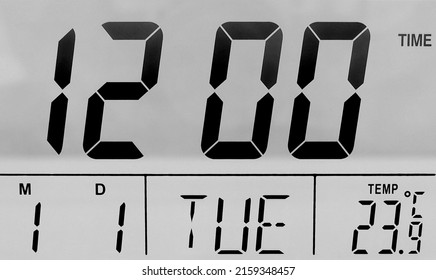 Monochrome Clock Display Shows Time 1200 Stock Photo 2159348457 ...