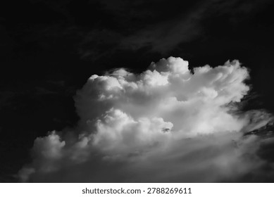 Monochrome Dramatic Cloudscape Against Dark Sky