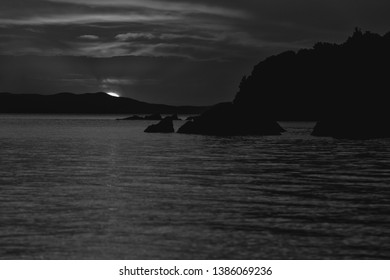 Monochrome Sunset Over Pagasetic Gulf