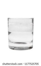 Monochrome transparent cocktail, soda, foam, boom, in a low glass. Side view Isolated white background. Drink for the menu restaurant, bar, cafe
