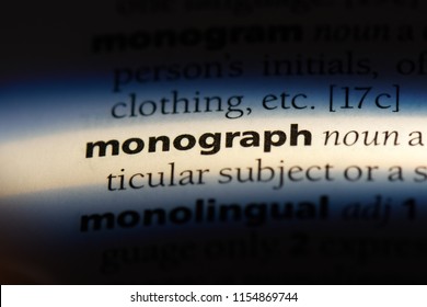 monograph word in a dictionary. monograph concept.