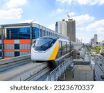 The monorail Yellow Line Mass Transit System serving the Bangkok Metropolitan Region.