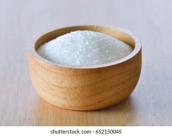 Monosodium Glutamate In Wood Bowl