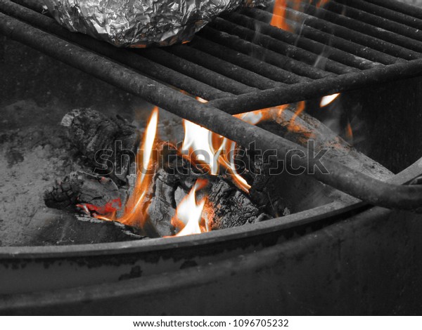 Monotone Shades Orange Campfire Fire Pit Stock Photo Edit Now