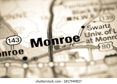 Monroe. Louisiana. USA On A Map