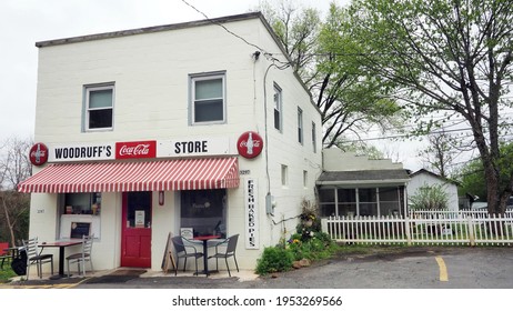 Monroe, Virginia USA - April 9, 2021: The Famous Woodruff Cafe And Pie Shop Featured On NBC's 