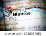 Monroe. Washington State on a map.