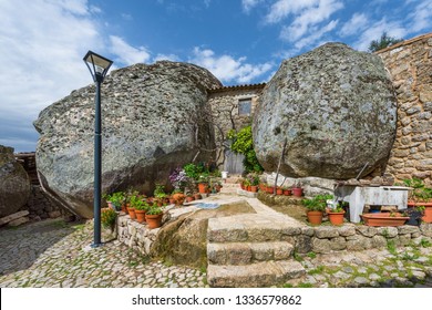 Monsanto, Portugal - April 2018: unique rock house in the village