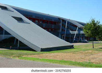 Monselice, Italy - Aug 14 2022: New Modern Hospital Building, Front West