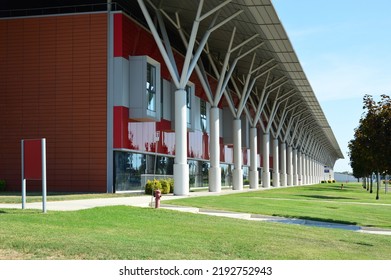 Monselice, Italy - Aug 14 2022: New Modern Hospital Building, Front East