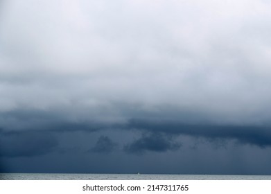 Monsoon Season. Large Storm Clouds Over South China Sea.  Phu Quoc. Vietnam.