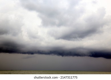 Monsoon Season. Large Storm Clouds Over South China Sea.  Phu Quoc. Vietnam.