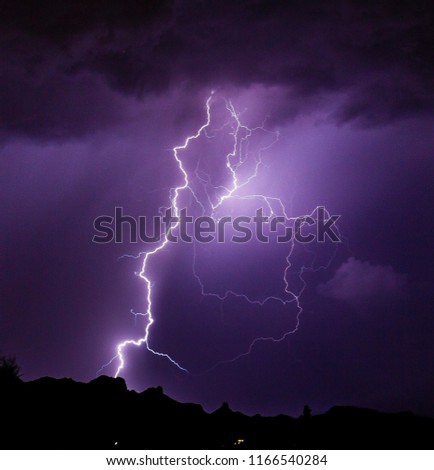 Monsoon storm lightning
