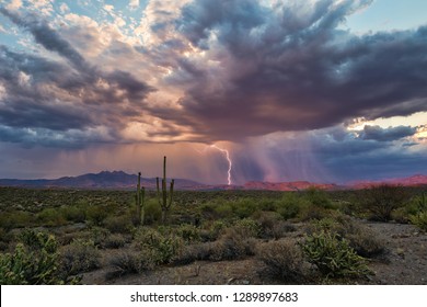 Monsoon thunderstorm with lightning - Shutterstock ID 1289897683