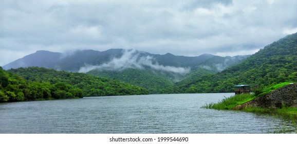 Monsoon View Of Pelhar Dam.Scenic Beauty Of Mumbai