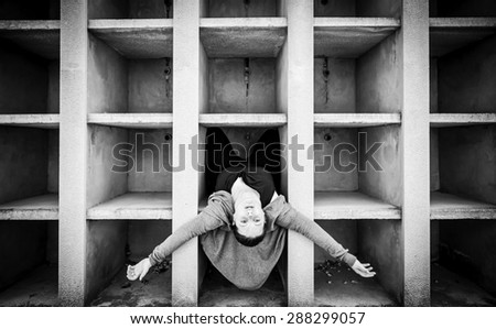 Similar – Image, Stock Photo cliffhanger Hang Hover