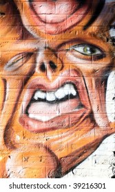 Monster face details, urban graffiti