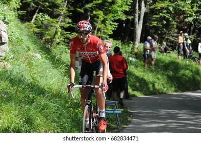 MONT DU CHAT, FRANCE - JUNE 9:  Jelle Vanerdert (BEL) Ascends The HC Category Climb In Stage 6 Of The Critérium Du Dauphiné On June 9, 2017 On The Mont Du Chat, France.