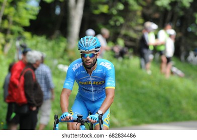 MONT DU CHAT, FRANCE - JUNE 9:  Julien El Fares (FRA) Ascends The HC Category Climb In Stage 6 Of The Critérium Du Dauphiné On June 9, 2017 On The Mont Du Chat, France.