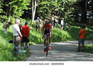 MONT DU CHAT, FRANCE - JUNE 9:  Jelle Vanerdert (BEL) Ascends The HC Category Climb In Stage 6 Of The Critérium Du Dauphiné On June 9, 2017 On The Mont Du Chat, France.