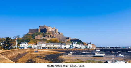 Mont Orgueil Castle In Spring