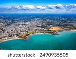 Mont Saint Michel bay and granville in Normandy channel sea