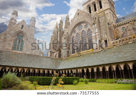 Mont Saint Michel cloister, France