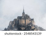 Mont Saint-Michel during fog in the 