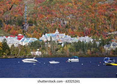 Mont Tremblant Lake And Resort In Autumn