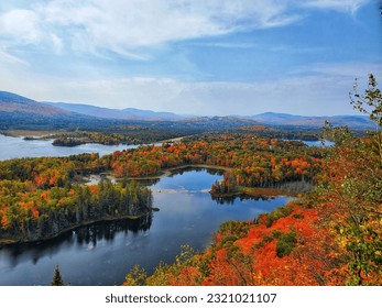 Mont Tremblant National Park Lake Lac Monroe Autumn Landscape Quebec