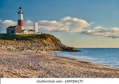 Woman Tourist Beach Near Montauk Lighthouse Stock Photo 1488454703 ...