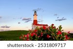 The Montauk Point Lighthouse located adjacent to Montauk Point State Park, at the easternmost point of Long Island, in the hamlet of Montauk in the Town of East Hampton in Suffolk County, New York.