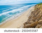 Montauk waves beach bluffs cliffs