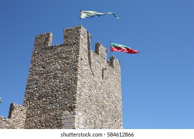 Montblanc Castle Tower In Monblanc / Conca De Barberà. The Wall And Tower Were Built From XIV Century. There's Documentation About The Castle From 1170.