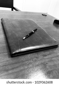 Montblanc Pen On Leather Folio