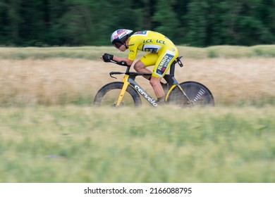 Montbrison, France - 08 June 2022: Wout Van Aert In Action During Individual Time Trial