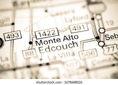 Monte Alto. Texas. USA On A Map