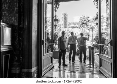 Monte Carlo, Monaco, October 13, 2019. Principality Of Monaco. Architectural Details Of Interior Of Casino Monte-Carlo