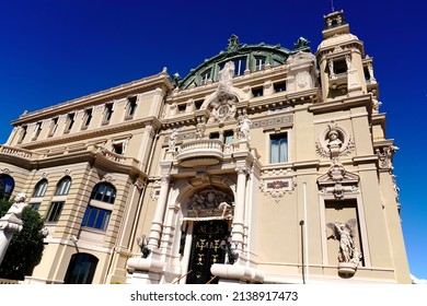 Monte Carlo, Monaco - September 2021: Opened In 1879 As Part Of The Monte Carlo Casino, The Opera De Monte-Carlo Is Home To The Les Ballets De Monte Carlo And The Monte-Carlo Philharmonic Orchestra.