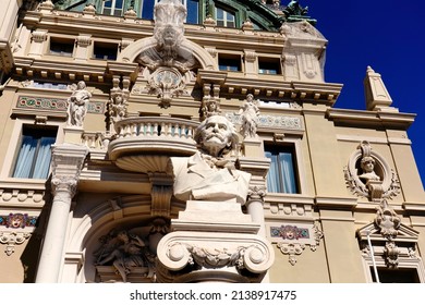 Monte Carlo, Monaco - September 2021: Opened In 1879 As Part Of The Monte Carlo Casino, The Opera De Monte-Carlo Is Home To The Les Ballets De Monte Carlo And The Monte-Carlo Philharmonic Orchestra.