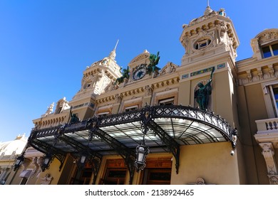 Monte Carlo, Monaco - September 2021: The Iconic Monte Carlo Casino And Its Adjoining Opera De Monte-Carlo Have Been Colorful Landmarks In The Principality Of Monaco For More Than A Century. 