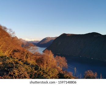 Monte Brè - Switzerland : Majestic View Over Lake Lugano On A Pristine Winter Afternoon