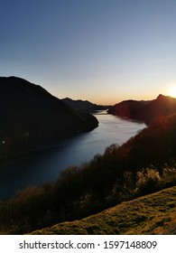 Monte Brè - Switzerland : Majestic View Over Lake Lugano On A Pristine Winter Afternoon