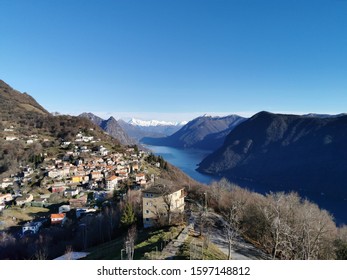 Monte Brè - Switzerland : Majestic View Over Lake Lugano On A Pristine Winter Afternoon