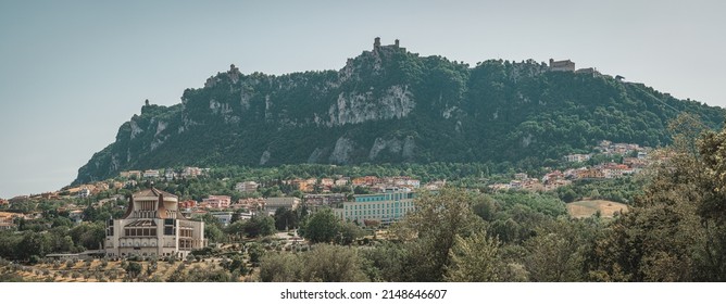 Monte Titano and view to town San Marino, San Marino - 12.07.2021