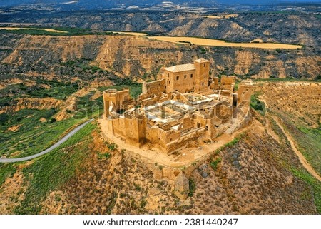 Montearagon castle in the Aragon region, castle near Huesca, Spain