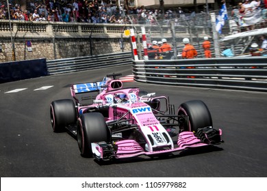 Monte-Carlo, Monaco. 27/05/2018. Grand Prix Of Monaco. F1 World Championship 2018. Sergio Perez, Force India.