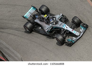 Monte-Carlo, Monaco. 27/05/2018. 70°Grand Prix Of Monaco. F1 World Championship 2018. Valtteri Bottas, Mercedes.