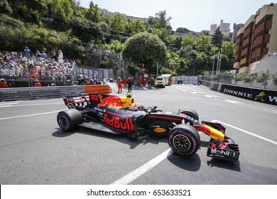 Montecarlo, Monaco. 28 May 2017. F1 Grand Prix Of Monaco. Max Verstappen, Driving His Red Bull. 